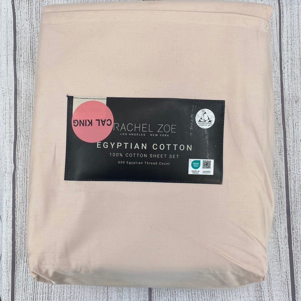 Rachel Zoe Sheet Set California King Blush Pink 600 TC Egyptian Cotton Neutral